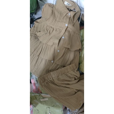 Set bộ nữ sát nách bèo tầng sang chảnh