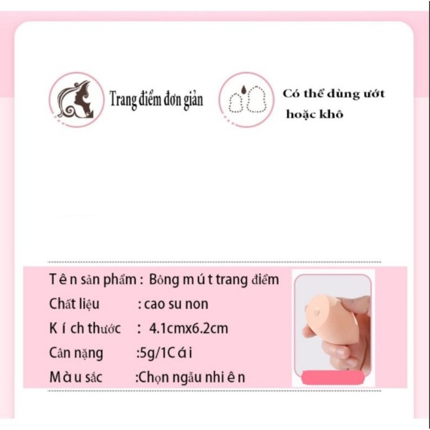 SET 3 BÔNG MÚT TRANG ĐIỂM SIÊU MỀM MỊN CHUYÊN DỤNG CHO MAKEUP