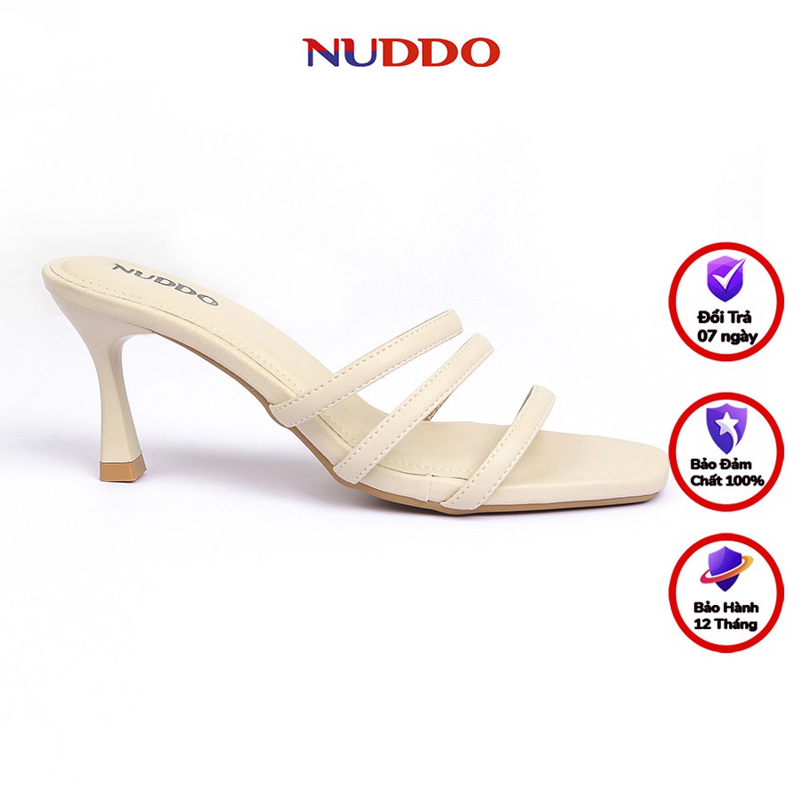Dép cao gót nữ NUDDO cao cấp thời trang gót 7cm da mềm - Hàng mới về