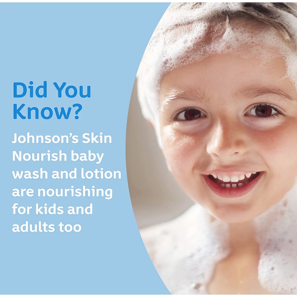 Dưỡng thể giữ ẩm da cho trẻ Johnson's Skin Nourish Moisturizing Baby Lotion with Vanilla & Oat Scents 500ml/800ml