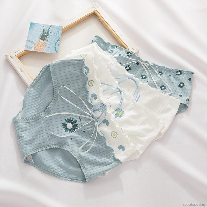 Quần Lót Cotton In Họa Tiết Hoa Cúc Xinh Xắn Kiểu Nhật Bản Cho Nữ