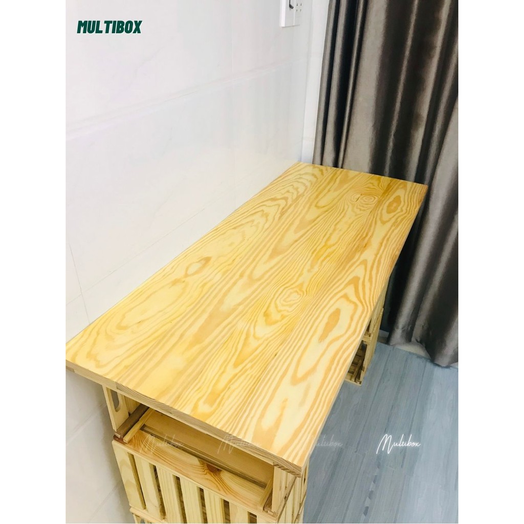 Mặt Bàn Làm Việc Gỗ Thông Mỹ Dài 1m2 / Tấm Gỗ Thông Tự Thêm Chân Bàn Theo Ý Thích
