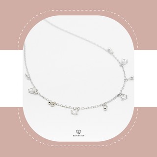 Dây Chuyền Bạc Blue Peach Đá Sparkle DC332