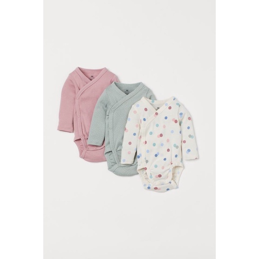 Set 3 bodysuit chấm bi