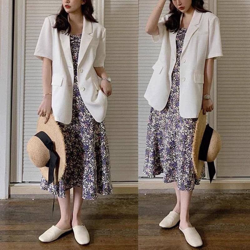 Áo khoác blazer ngắn tay 3 màu hot (kèm ảnh thật,video)
