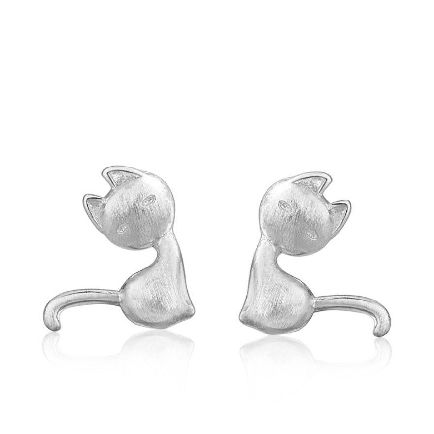 Bông tai EBI Mèo con mạ Bạc 925