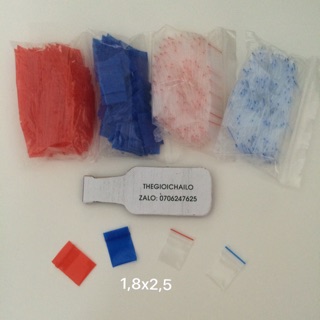 Gói 50c túi zip 1.8x2.5 nhiều màu