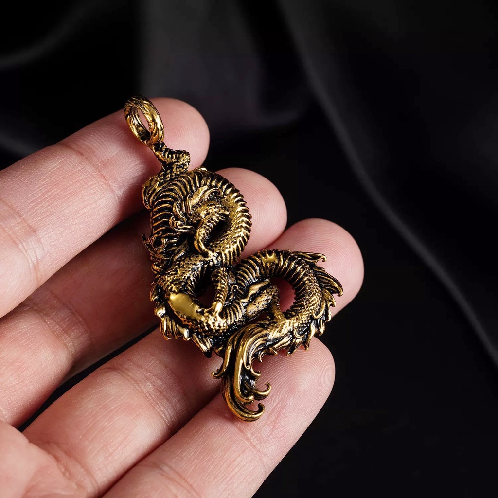 Vòng cổ Thép Titan Mặt Hình Rồng Phong Cách Hip Hop Thời Trang Cho Nam Và Nữ