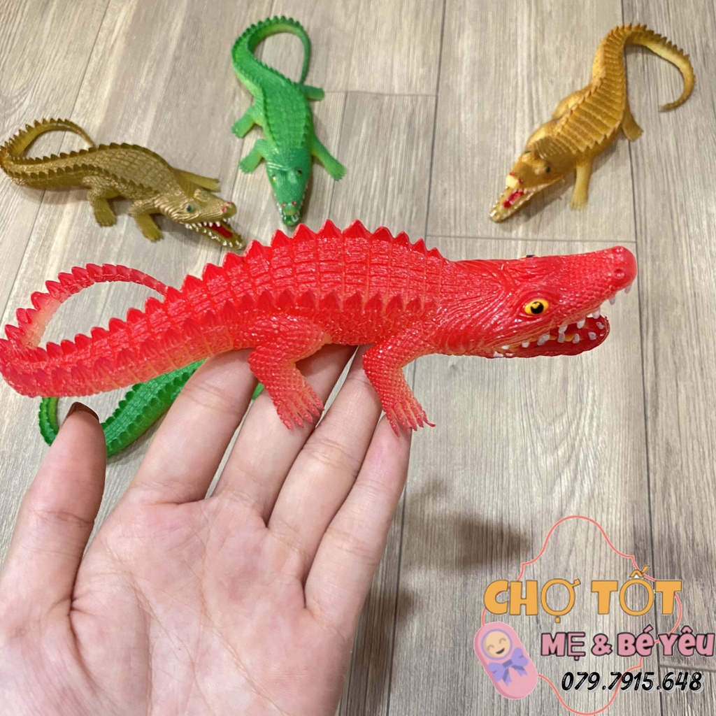 Đồ Chơi Cá Sấu Dẻo Cho Bé Nhiều Màu Sắc 20cm