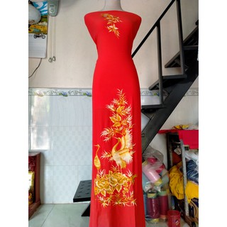 Vải áo dài thêu cao cấp