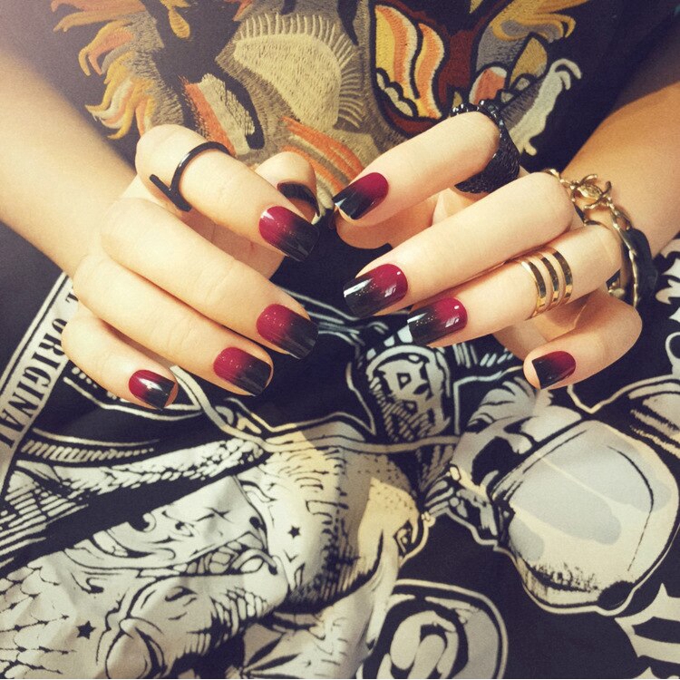 Set 24 móng tay giả FOREVERLILY thiết kế thời trang kèm keo dán tập gắn móng tiện dụng