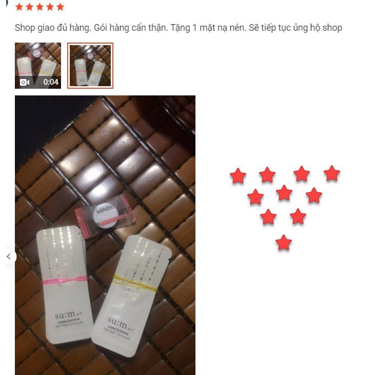 Tinh chất vàng đêm Sum Losec Summa Elixir Night ampoule đêm se khít lỗ chân lông sáng da ngừa thâm nám 1ml