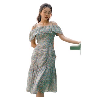 Olv - đầm hoa sweet blue straps dress