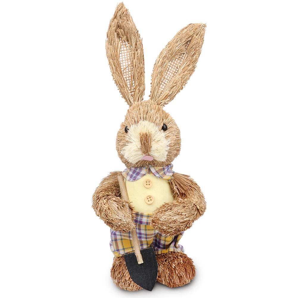 Bộ 1 Đồ trang trí Thỏ Phục Sinh Bằng Rơm Trang Trí Nhà Cửa / Sân Vườn