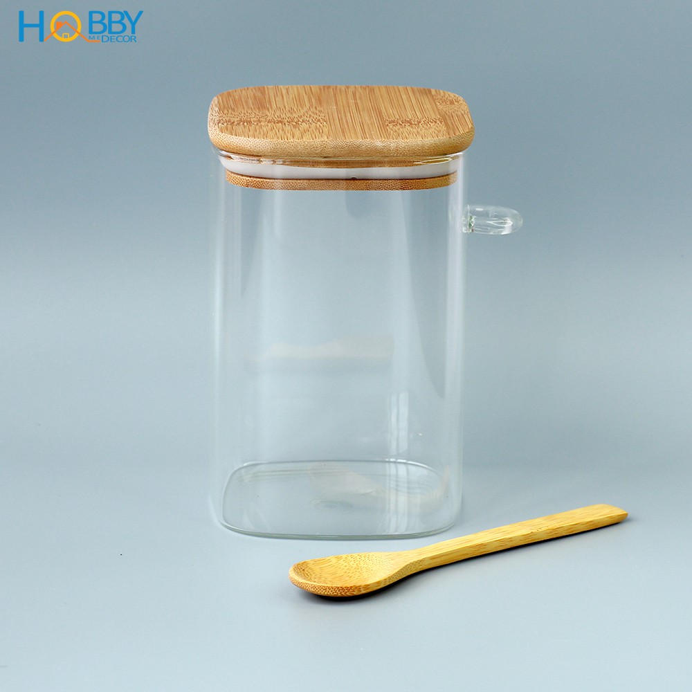 Hủ đựng gia vị thủy tinh HOBBY Home Decor LTT1 - 3 size tùy chọn - loại nắp kín kèm muỗng | BigBuy360 - bigbuy360.vn