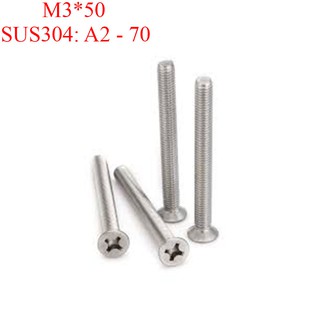Vít chìm 4 cạnh đầu bằng M3. DIN 965, SUS 304 (100 cái)