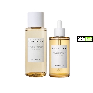 Bộ sản phẩm chăm sóc da gồm toner và serum rau má skin1004 madagascar ampoule 100ml giảm mụn mờ thâm - Skin Hub
