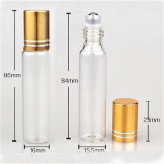 Lọ thủy tinh 10ml bi lăn thép nắp nhiều màu sắc chọn lựa, bình dùng đựng nước hoa chiết tinh dầu Ả Rập Ai Cập