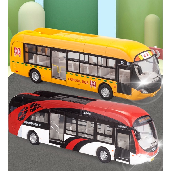 Xe ô tô bus đồ chơi bằng thép an toàn