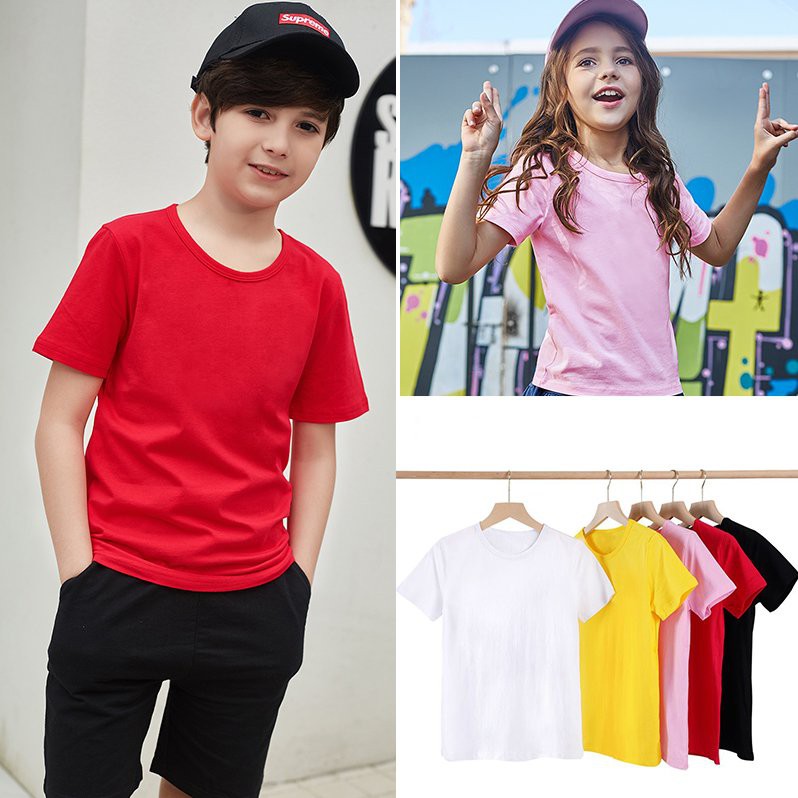 Áo Thun Trơn Cho Bé Trai và Bé Gái Truekids, Áo Thun 100% Cotton 4 Chiều Xuất Khẩu Âu, Mỹ