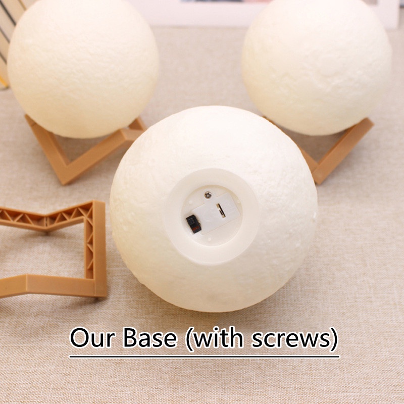 Đèn LED 3D Mặt trăng 8 cm 10 cm 12 cm Đèn ngủ LED Sáng tạo Công tắc Ánh sáng Mặt trăng để trang trí phòng ngủ Quà tặng sinh nhật