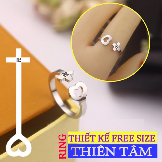 Dây chuyền nam nữ thiên tâm đạo bằng titan sáng, đẹp không đen vĩnh viễn