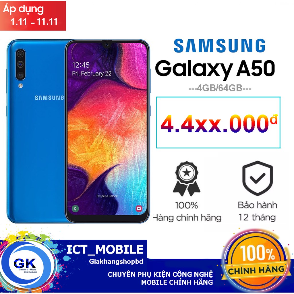 Điện thoại Samsung Galaxy A50 4GB/64GB - Hãng phân phối chính thức | WebRaoVat - webraovat.net.vn