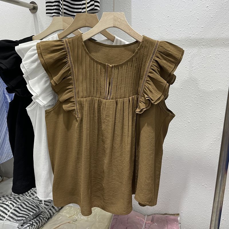 Áo Voan Sát Nách Phối Bèo Thời Trang Mùa Hè Pháp Mới 2022