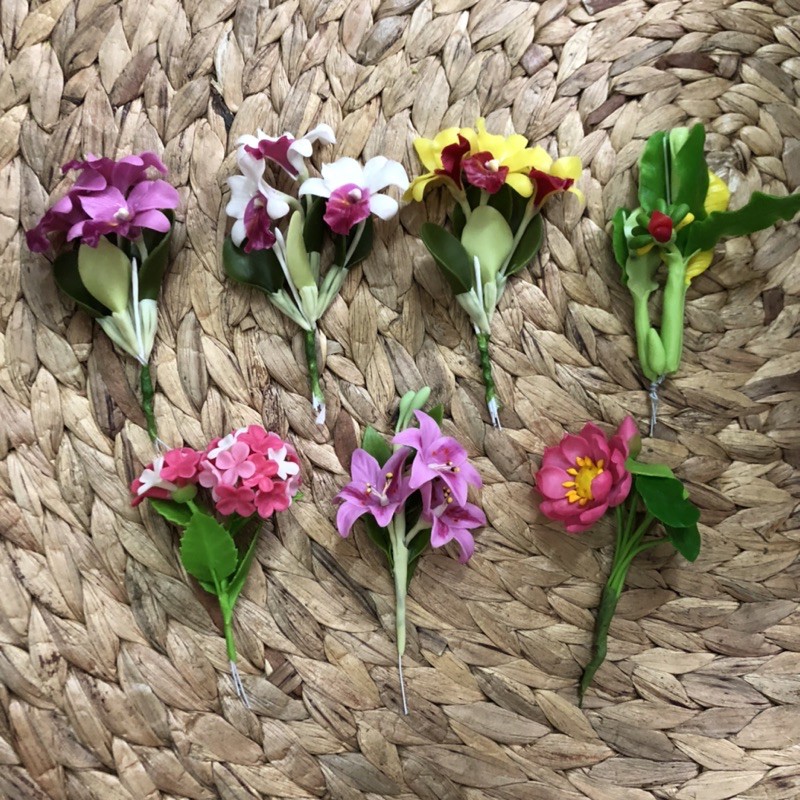 Hoa đất sét cỡ nhỏ khoảng 10cm không kèm chậu