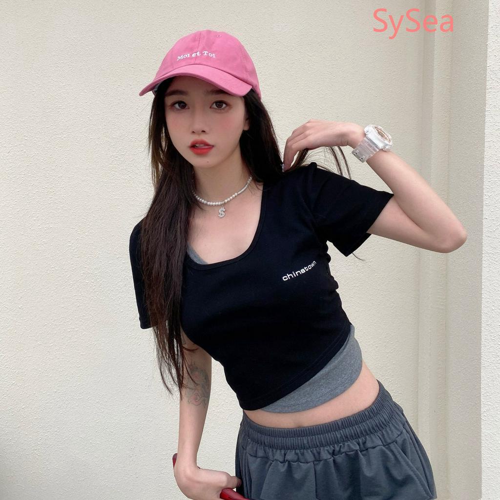 Áo Croptop Tay Ngắn Dáng Ôm Thời Trang Mùa Hè Cho Nữ