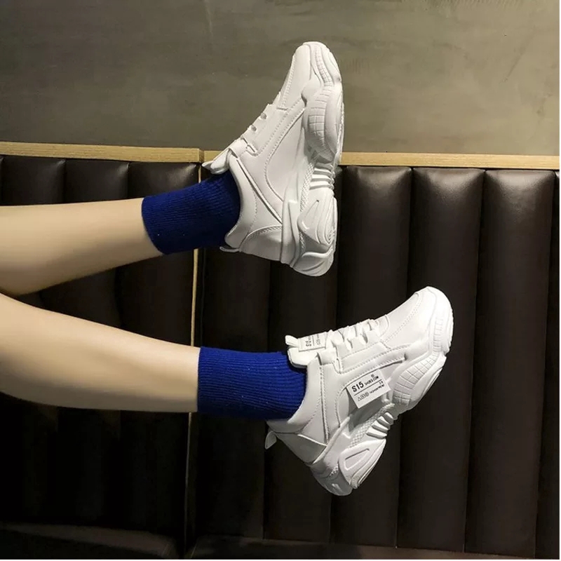 Giày Thể Thao Trắng Đế Cao Vạt Chữ Hàng QC (S15_S16) | BigBuy360 - bigbuy360.vn