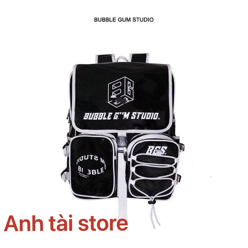 Balo thời trang nam nữ BUBLE GUM STUDIO chất vải Canvas chống thấm nước nắp gập kích cỡ lớn nhiều ngăn tiện dụng AT116