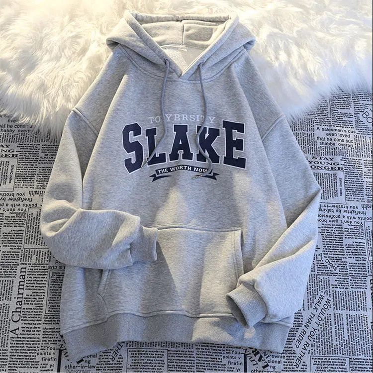 Áo Hoodie nam nữ Dáng Rộng in chữ SLAKE sành điệu
