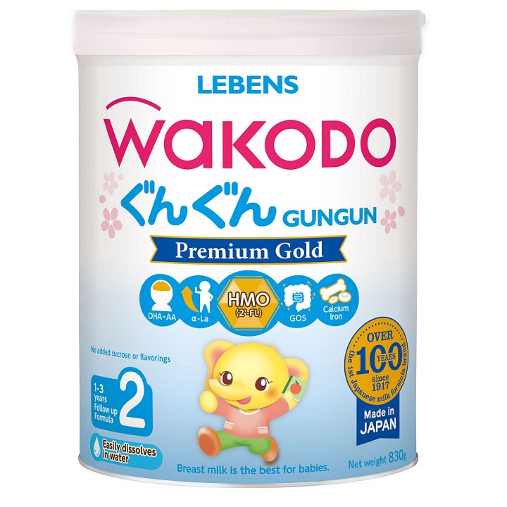 Sữa bột Wakodo HaiHai  Premium  2 Lon 830g( mẫu Mới) Date 2024