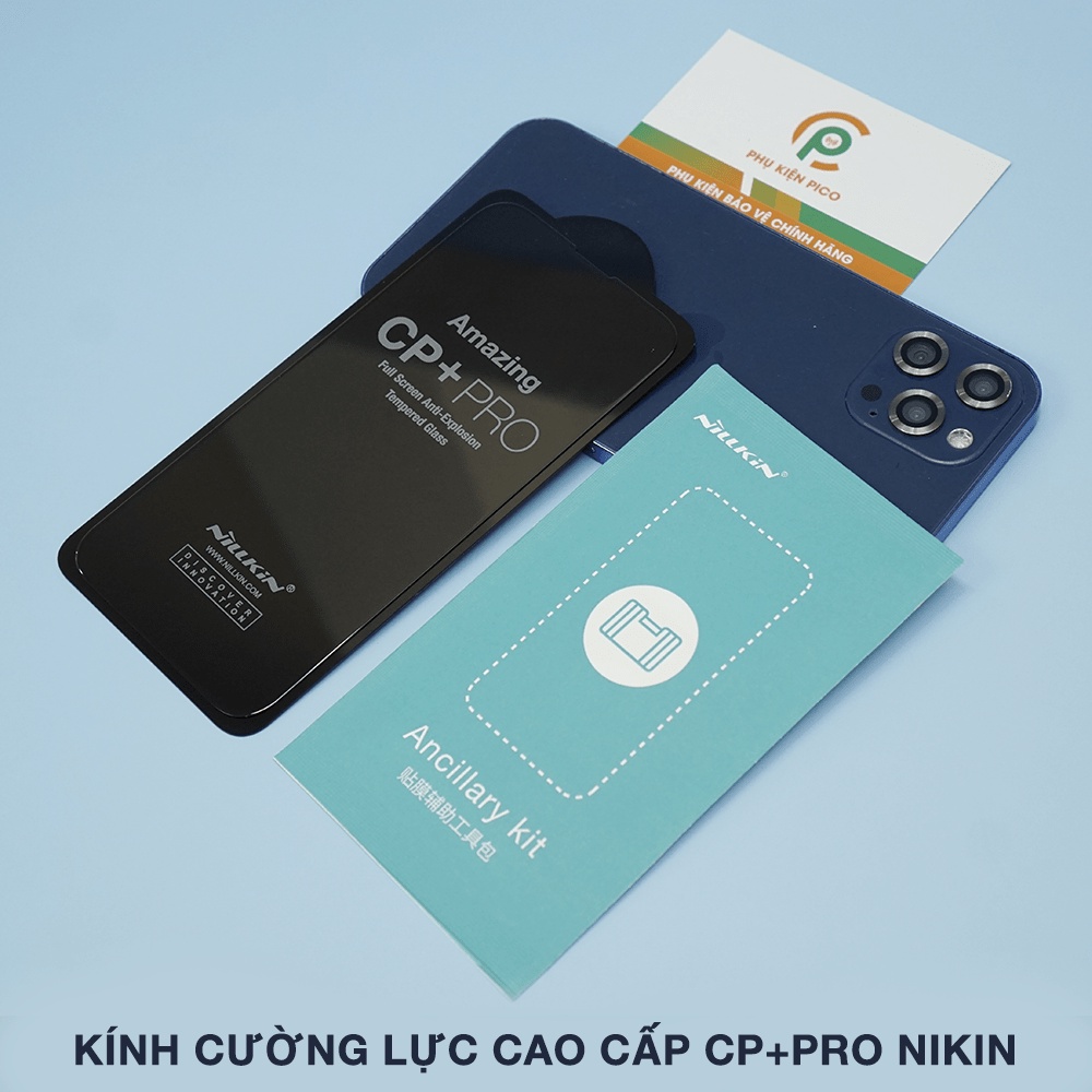 Kính cường lực Iphone 14 Pro Max / 13 Pro Max / Iphone 12 Mini / 11 Pro Max full màn hình chính hãng Nillkin