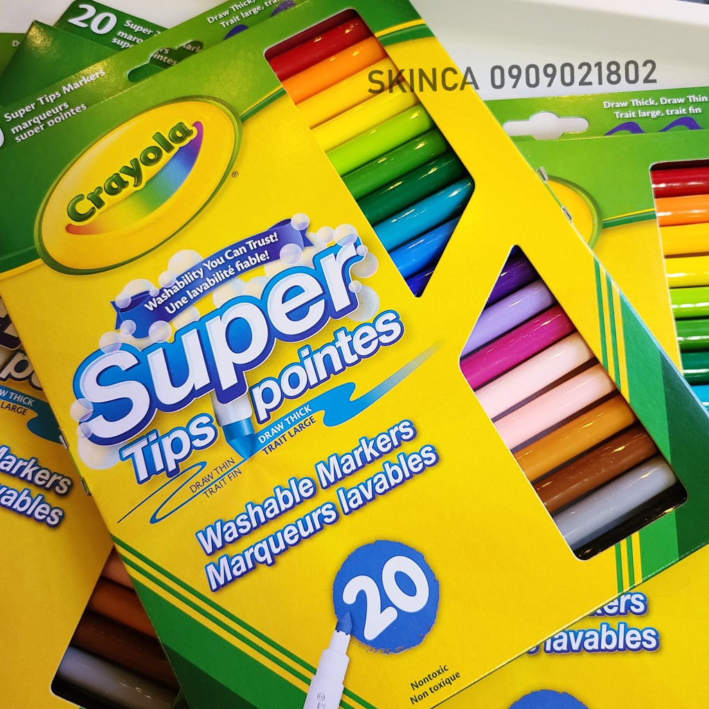 Set bút Crayola Super Tips Canada vẽ nét thanh nét đậm