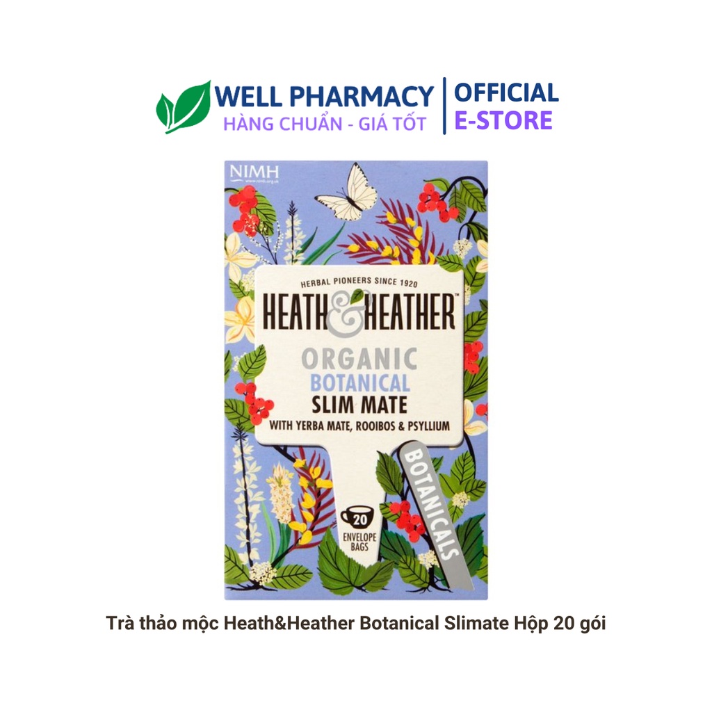 Trà thảo mộc hỗ trợ giảm cân Heath&Heather Botanical Slim Mate hộp 20 gói