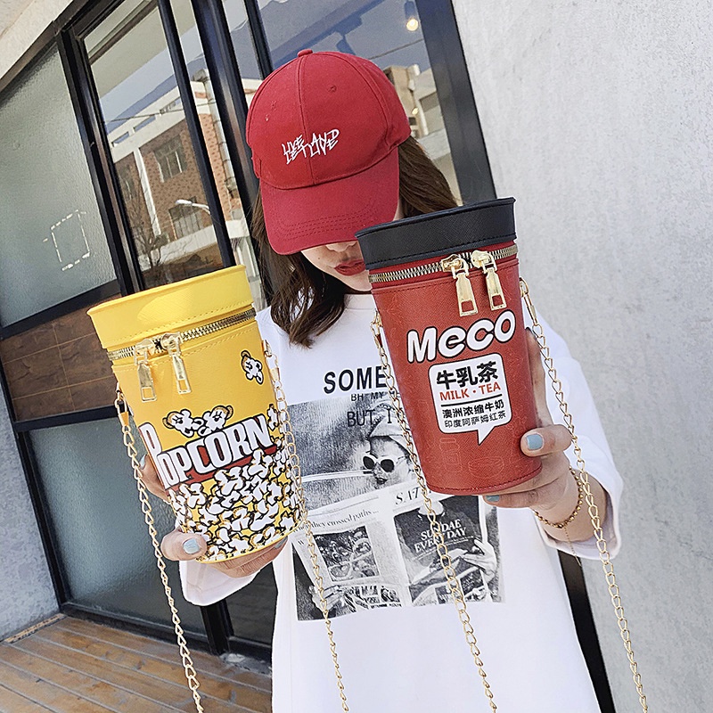 Túi đeo chéo IELGY hình ly trà sữa sáng tạo phong cách phương Tây mới cho nữ