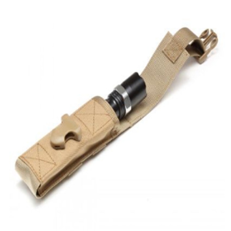 Túi đựng đèn pin bằng da + nylon phong cách quân đội tiện dụng cho cắm trại/ săn bắn