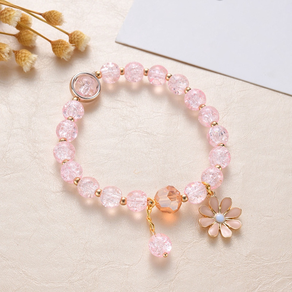 Vòng tay đính đá pha lê nhân tạo siêu nhẹ phong cách Hàn Quốc thời trang cho nữ