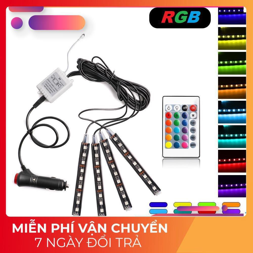 ⚡️GIÁ TỐT⚡️ Bộ Đèn Led Cảm Biến Mạch_Trang Trí Gầm Ghế, Gầm Taplo, Chân Thắng _ Có Điều Khiển Đổi 8 Màu Cao Cấp