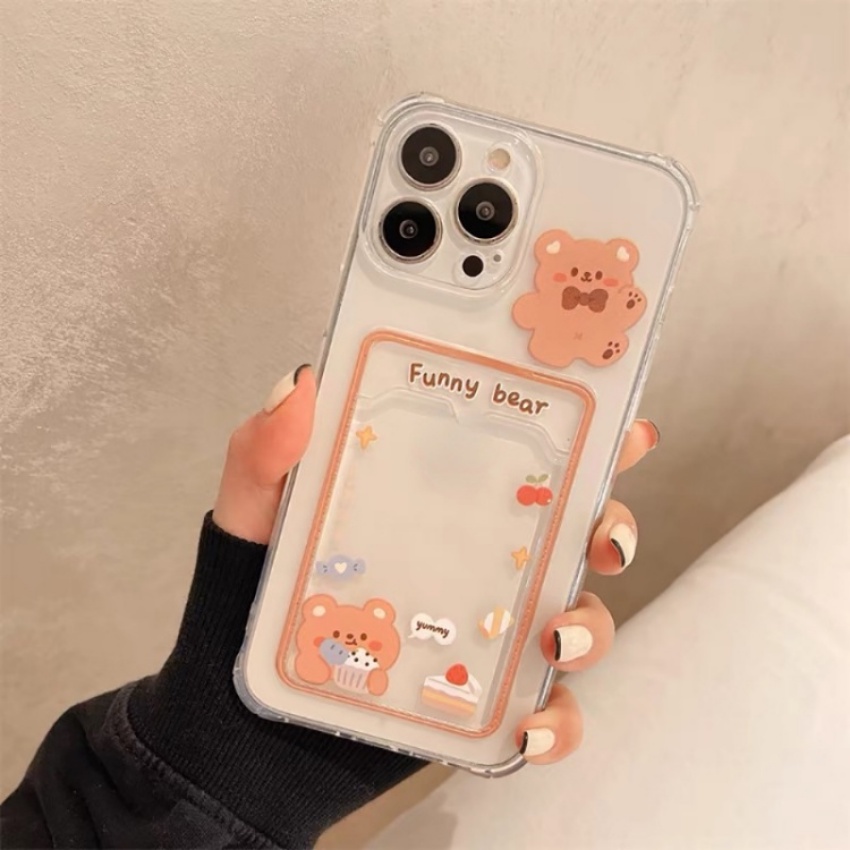Ốp Điện Thoại Dẻo Trong Suốt Họa Tiết Hoạt Hình Gấu / Thỏ Dễ Thương Cho iPhone 14 13 12 11 Pro XS Max X XR 7 8 Plus
