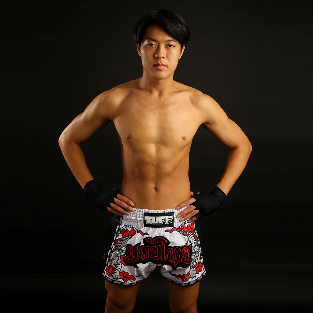 Quần Muay Thai Tuff New Retro Style Double Tiger With Red Text