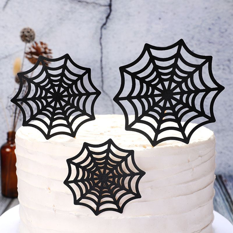 Phụ kiện trang trí bánh sinh nhật_Set que cắm mạng nhện tròn (3 que)