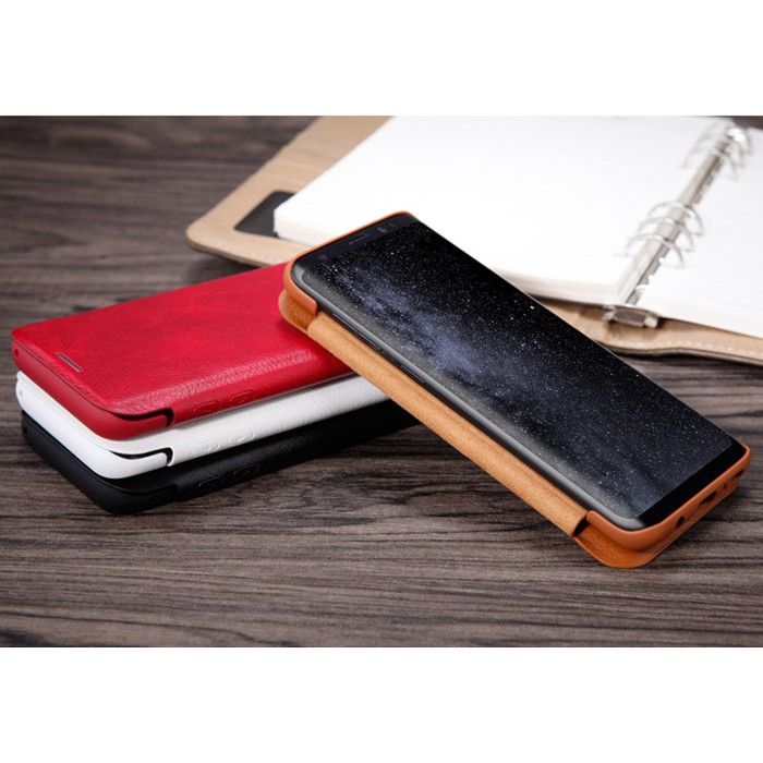 Bao da Galaxy S9 Plus Nillkin Qin Leather - tặng dán lưng Carbon