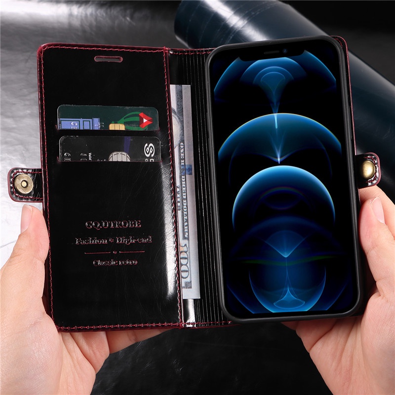 Ốp Điện Thoại Da Gập Sang Trọng Cho iPhone 12 11 Pro XS Max 12 Mini X XR SE 8 7 6 6s Plus