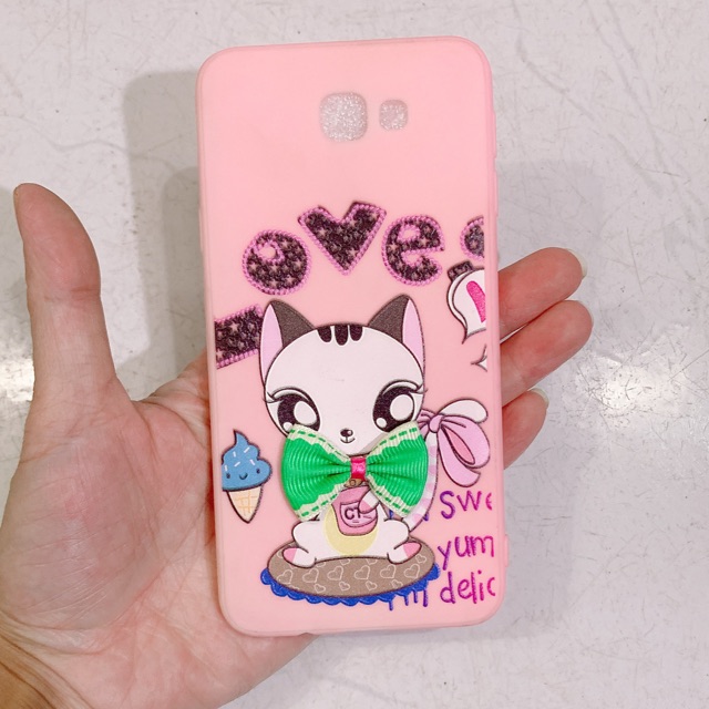 Ốp lưng sam sung J5 Prime mèo đeo nơ