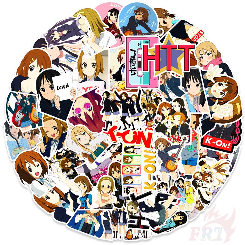 Set 100 miếng dán trang trí chống thấm nước họa tiết hoạt hình K-ON!Hirasawa Yui Series A