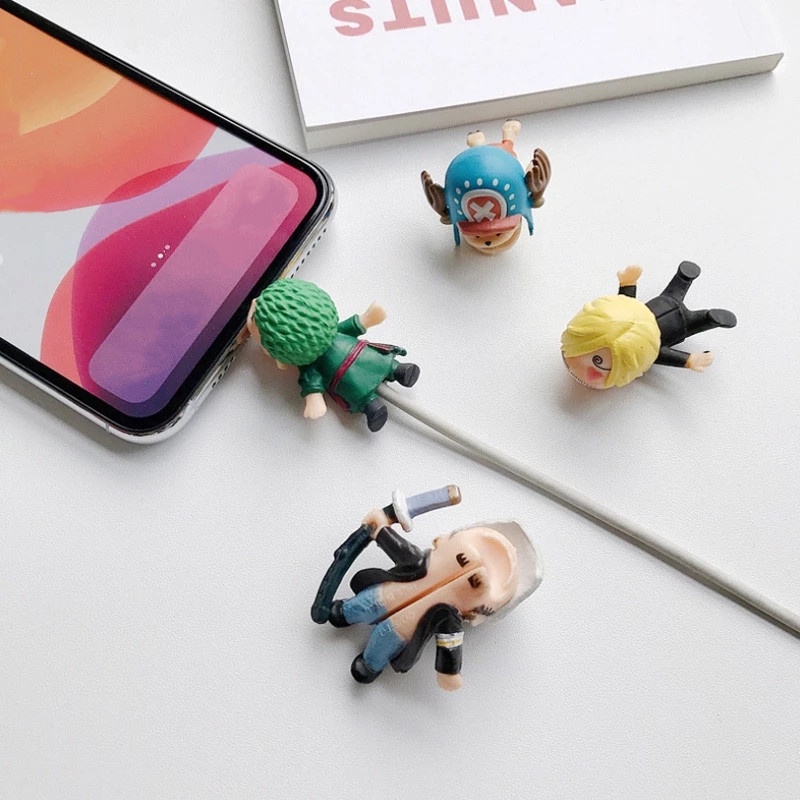 1 Phụ Kiện Bảo Vệ Dây Cáp Sạc USB Hình Nhân Vật Hoạt Hình Anime Bằng Silicon
