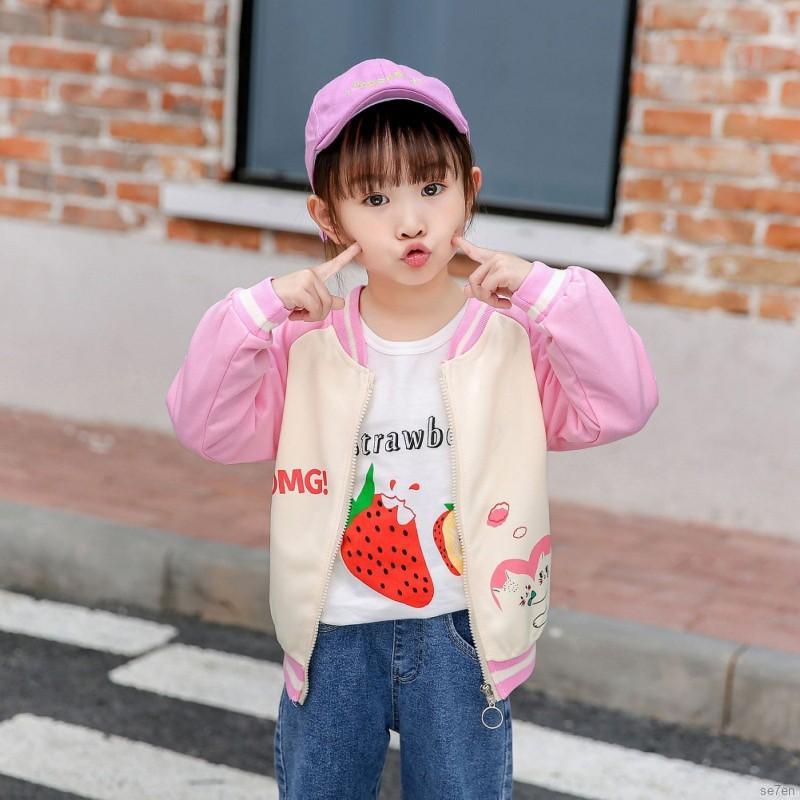 Áo Khoác Cardigan Tay Dài Se7En Phong Cách Mùa Thu Cho Bé Gái 1-8 Tuổi